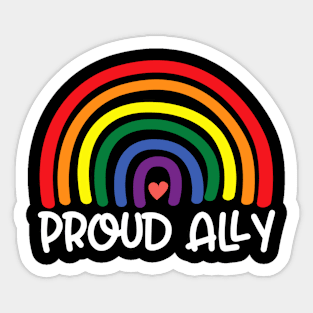 Proud Ally Pride Shirt Gay LGBT Day Month Parade Rainbow Sticker